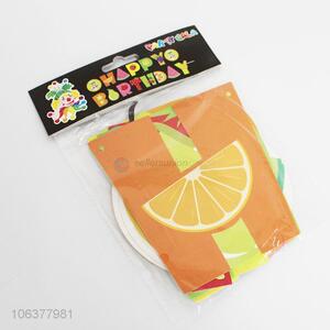 Wholesale low price orange printed birthday party banner