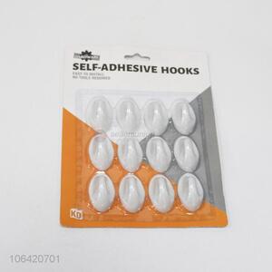 Factory Price 12PC White Plastic Self-adhesive Hooks