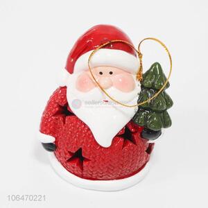 Cartoon Santa Claus Shape Ceramic Crafts With Light