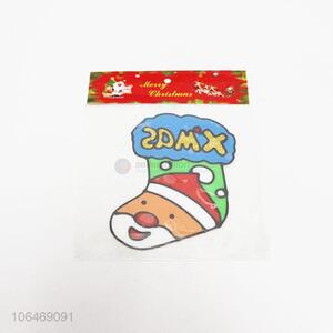 Cartoon Christmas Sock Shape Decorative Window Sticker