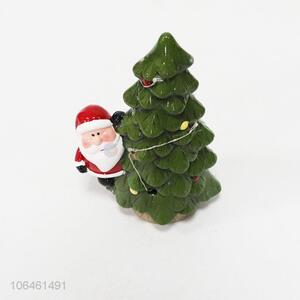 Cheap Price Cartoon Santa Claus and Christmas Tree Porcelain Crafts