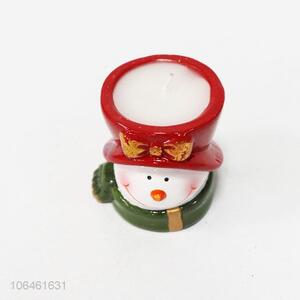 Competitive price Christmas decoration snowman design ceramic candle holder