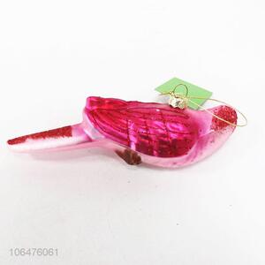 Promotional Christmas decoration hanging glass bird  figurine