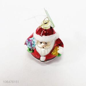 Suitable price Christmas decoration hanging glass Father Claus figurine