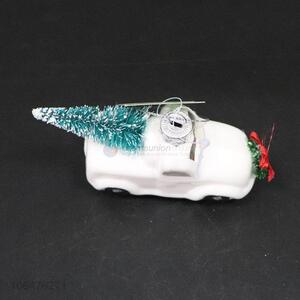Hot products festival decoration Christmas hand painted glass car mold with tree