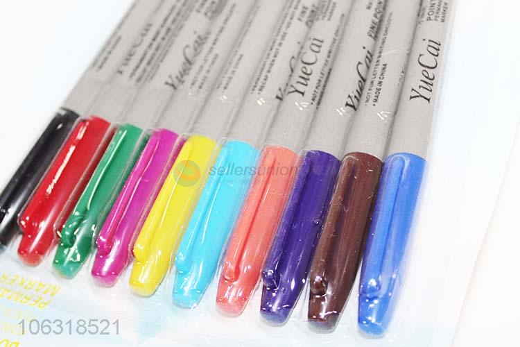 China supplier 10 colors plastic pernament marker pens