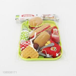 High sales kids plastic hamburger cola set toy fast food toys