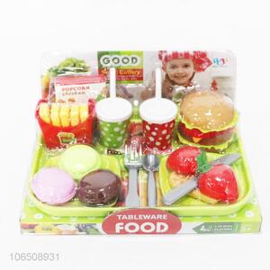 Wholesale kids pretend toys hamburger fruit set toy