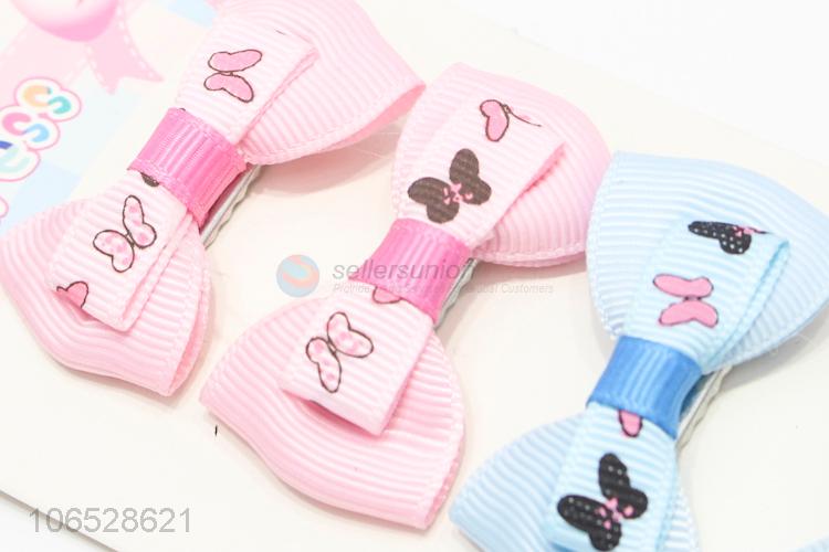 Factory Sales Colorful Bow Hair Accessories Girls Headwear Hairpin Set