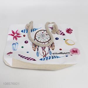 Hot selling printed canvas beach bag tote bag