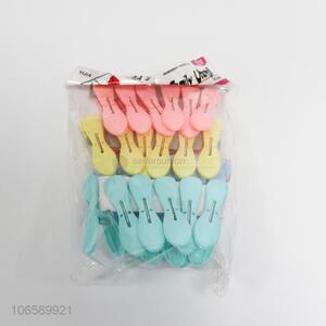 Fashion Design 24 Pieces Colorful Plastic Clothespin