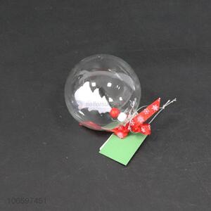 China manufacturer clear Christmas hanging ball glass ball filled with mini tree