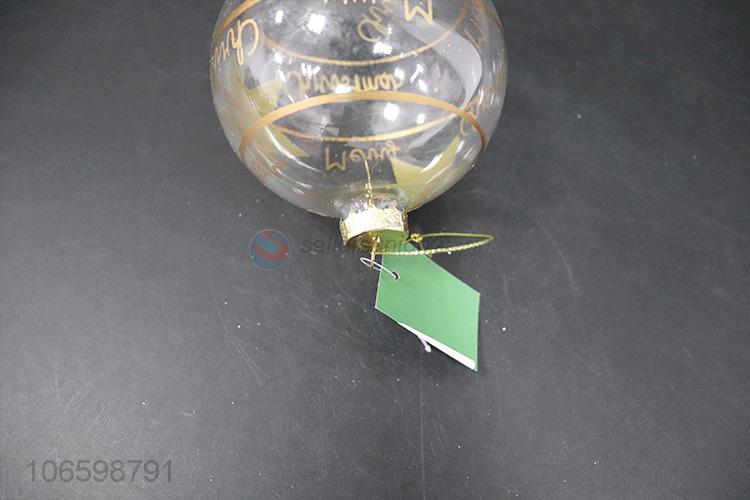 Top supplier festival decoration transparent painted Christmas glass balls