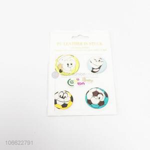 Wholesale cute cartoon football pu leather stickers for kids