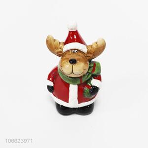 Cute design holiday gift Christmas ceramic reindeer figurine ornaments