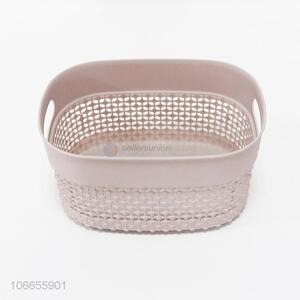 Low price hollowed out plastic storage basket for sundries