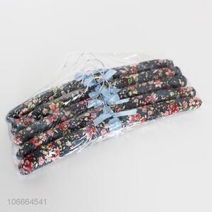 High sales 5pcs flower printed padded clothes hangers