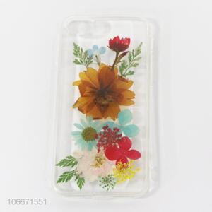 Wholesale Transparent Drop Plastic Shell Dried Flowers Mobile Cover Cell Phone Case