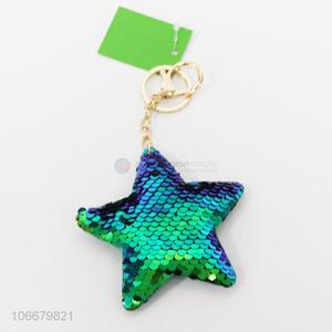 New Design Sequins Star Shape Key Ring Fashion Key Chain