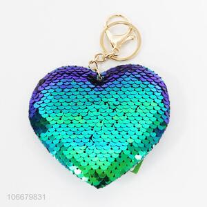 Lovely Design Sequins Heart Key Ring Key Chain