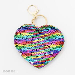 Custom Heart Shape Sequins Key Ring Key Chain