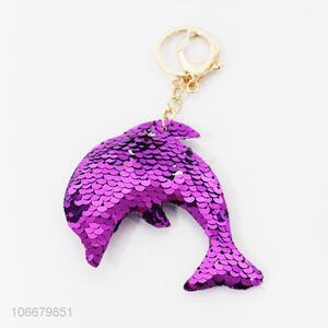 Cute Sequins Dolphin Key Ring Fashion Key Chain