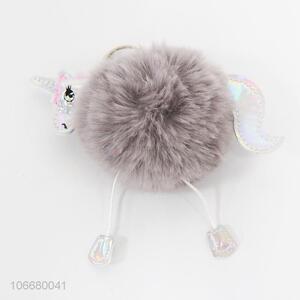 New Design Unicorn Pompon Key Ring Pendant