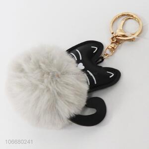 Wholesale Cartoon Cat Pompon Key Ring Pendant