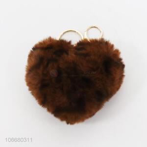 Popular Heart Shape Pompon Key Ring Pendant