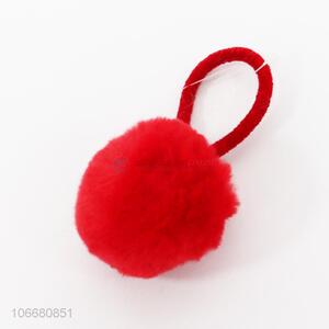 Wholesale Red Pompon Ball Key Ring Pendant