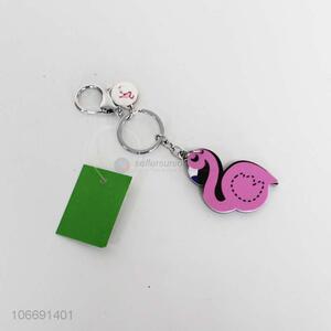 Wholesale custom cheap pink flamingo key chain