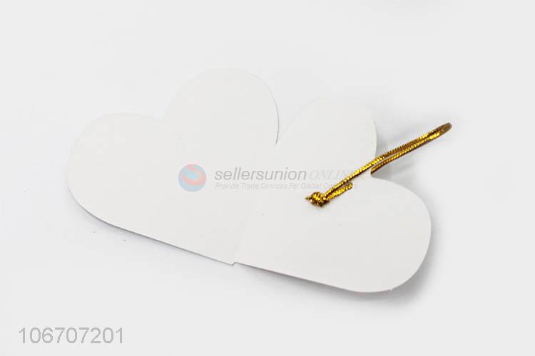 Best selling custom logo heart shape paper greeting card