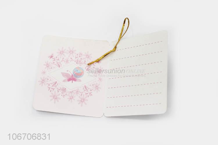 Credible quality rectangle flower printed paper greeting card