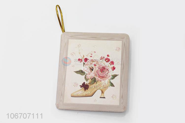 High quality rectangle flower printed paper greeting card