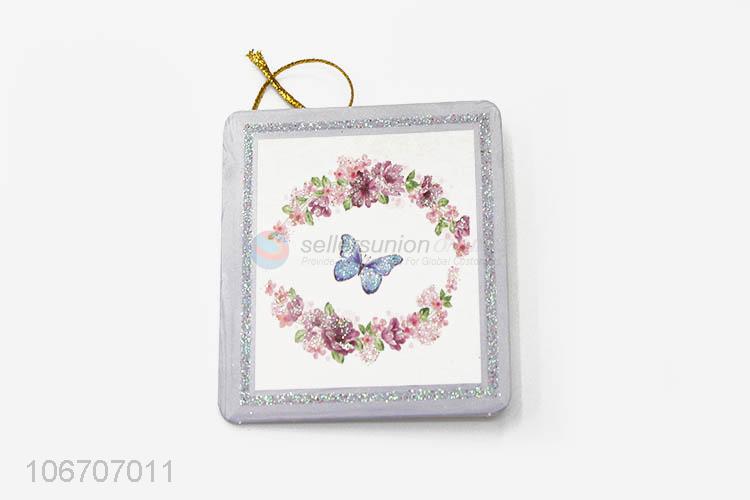 Good quality rectangle flower printed paper greeting card