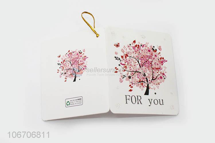 Factory directly supply rectangle flower printed paper greeting card