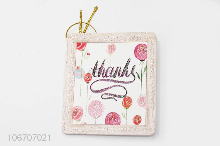 New design rectangle flower printed paper greeting card