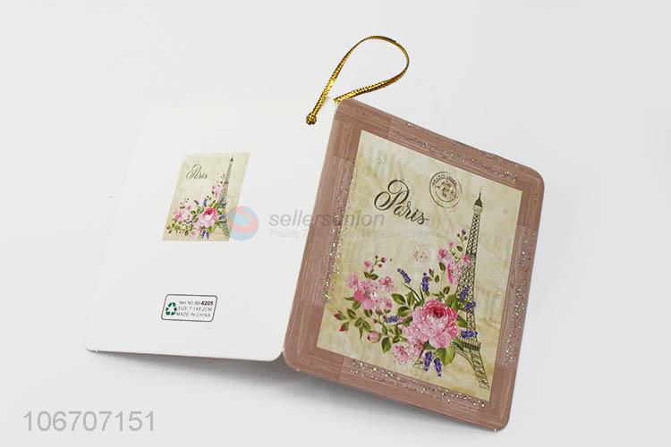 ODM factory rectangle flower printed paper greeting card