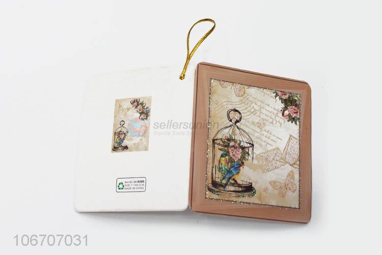 Promotional cheap rectangle flower printed paper greeting card