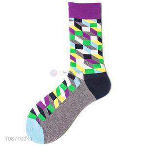 Wholesale Fashion Colorful Socks Men'S Mid-Calf Happy Socks