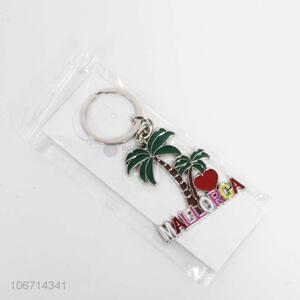 Creative coconut tree shaped zinc alloy key chain fashion souvenir