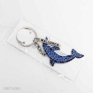 Promotional whale shaped zinc alloy key chain fashion souvenir