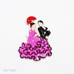 Custom couple resin crafts souvenir polyresin fridge magnet