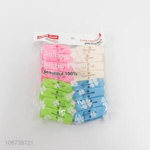 Good quality 16pcs colorful plastic clothes pegs wholesale