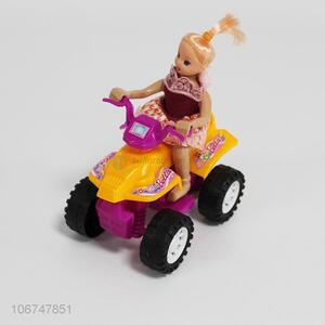 New products children pull line plastic car toy with doll