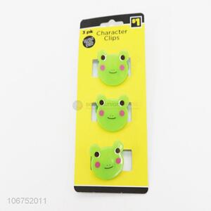 Recent style 3pcs cartoon frog plastic clip