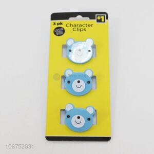 Wholesale lovely 3pcs cartoon bear plastic clip