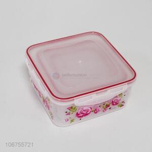 Food grade 3pc/set square flower printed preservation box