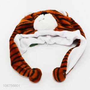 Factory Wholesale Winter Warm Hat Tiger Design <em>Plush</em> Animal Head Hat