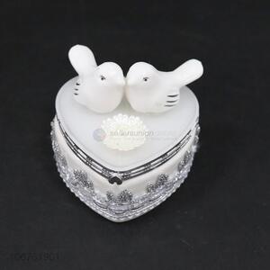 Creative Design Heart Shape White Jewelry Box